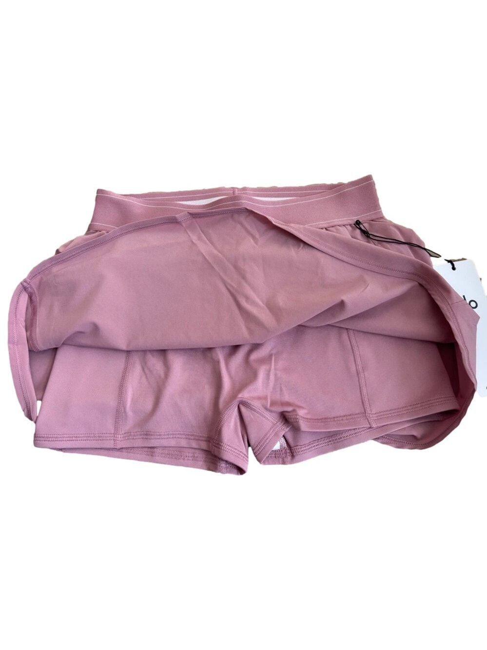 ALO Yoga Wild Rose Pink Match Point Tennis Skirt with Built-In Shorts - Picture 11 of 11